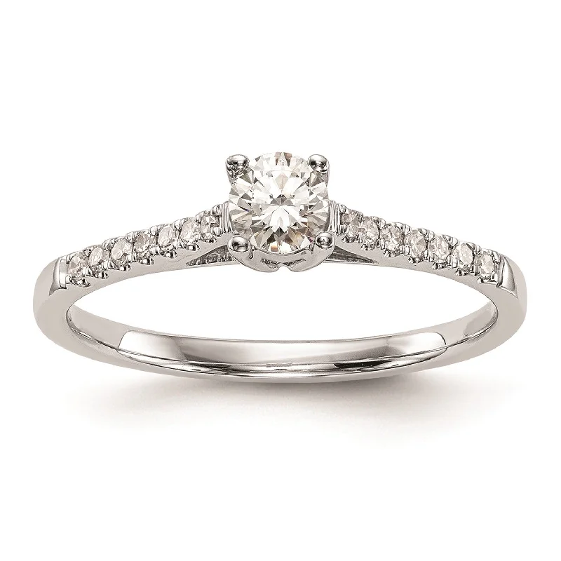 1/10 CTW Diamond Promise Ring in 14KT White Gold; Size 7