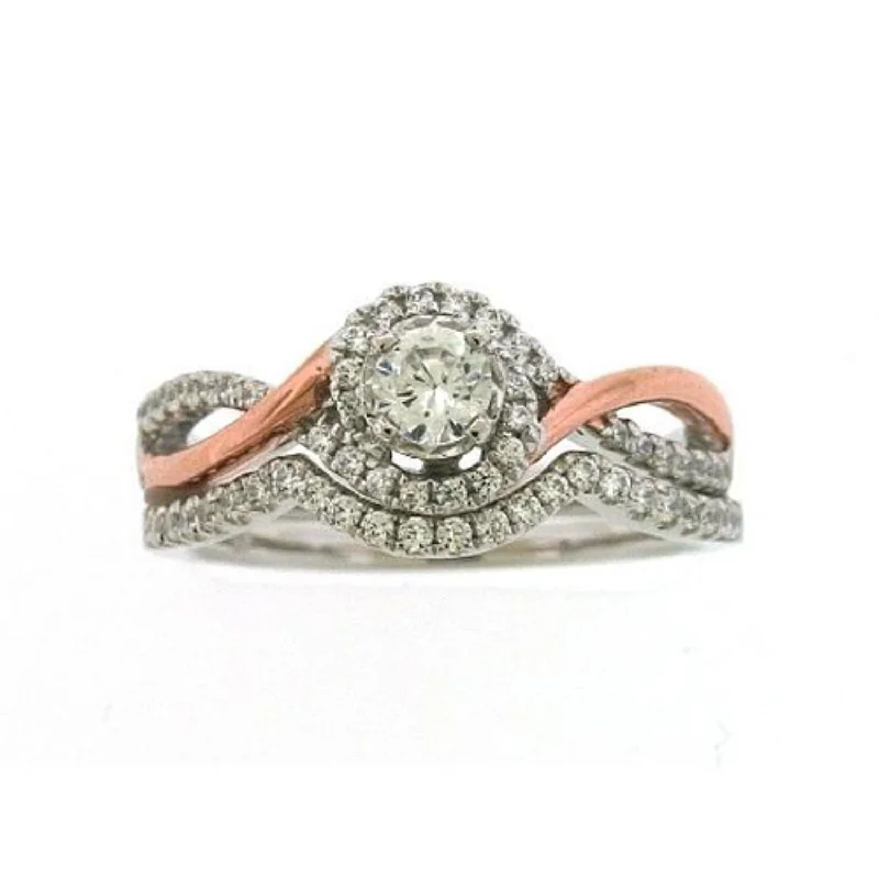 1/2 CTW Diamond Bridal Set Ring in 10KT White and Rose Gold