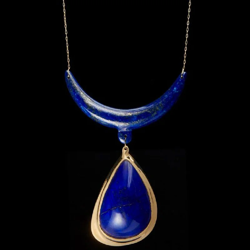 Lapis Antler Pendant Necklace