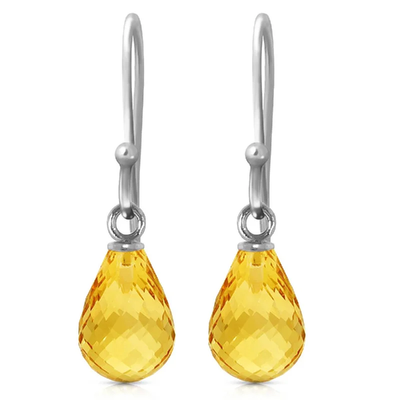 2.7 Carat 14K Solid White Gold Learn To Love Citrine Earrings