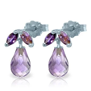 3.4 Carat 14K Solid White Gold Faust's Gretchen Amethyst Earrings