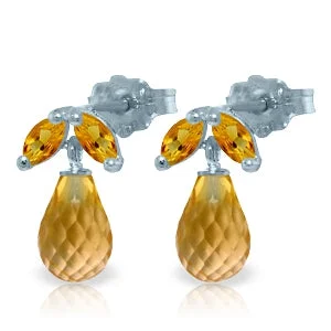 3.4 Carat 14K Solid White Gold I Feel Fabulous Citrine Earrings