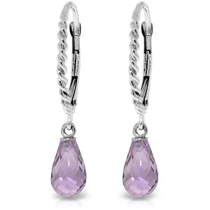 3 Carat 14K Solid White Gold Side Effects Amethyst Earrings