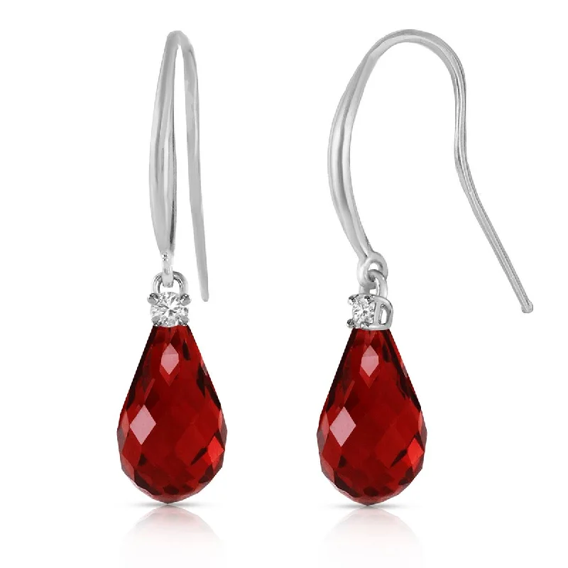 4.6 Carat 14K Solid White Gold No Longer Separate Garnet Diamond Earrings