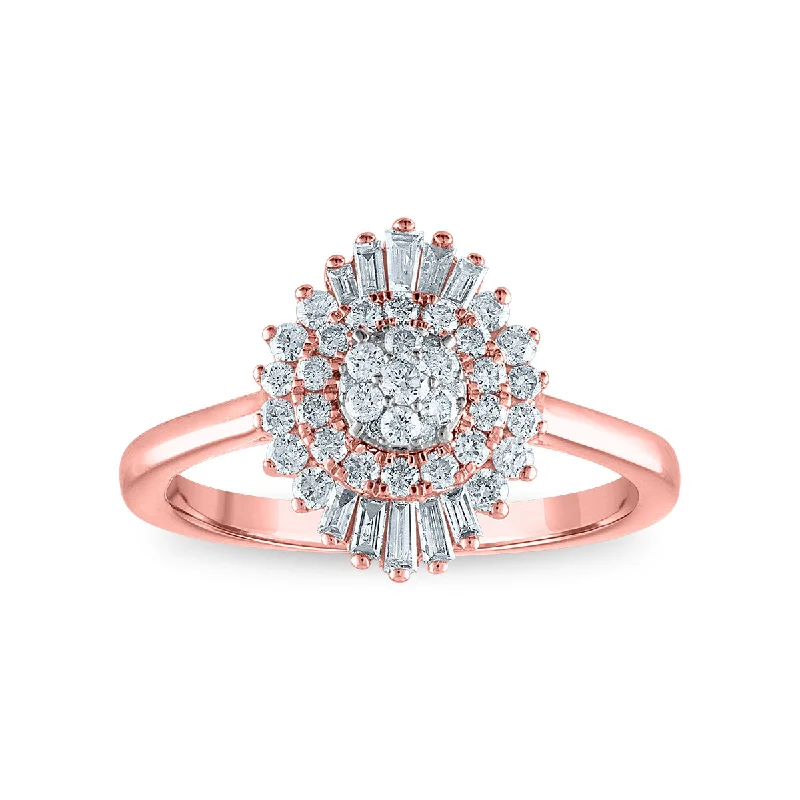 5/8 CTW Diamond Ring in 10KT White and Rose Gold