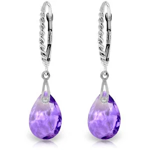 6 Carat 14K Solid White Gold In Transition Amethyst Earrings