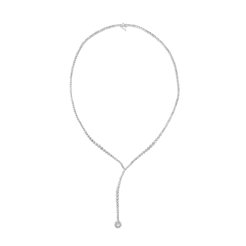 Pear-Shaped Diamond Lariat Necklace