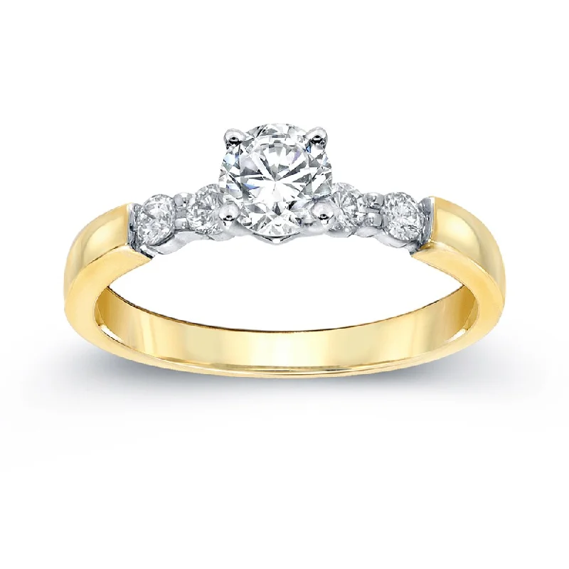 Auriya Classic 3/4ctw Round 5-Stone Diamond Engagement Ring 14K Gold