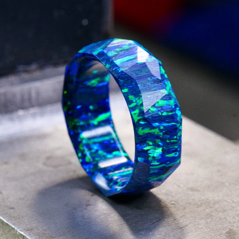 Black Emerald Opal Ring