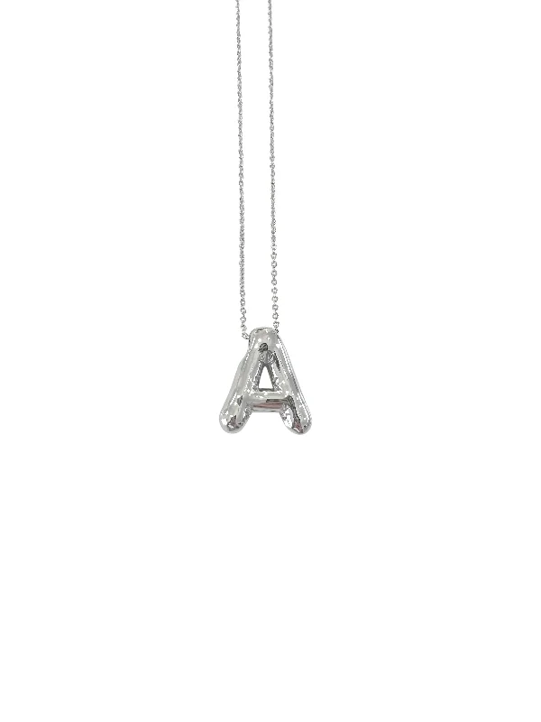 Bubble Initial Necklace-Silver