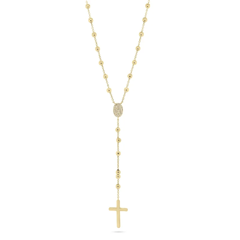 Diamond & Gold Rosary Necklace