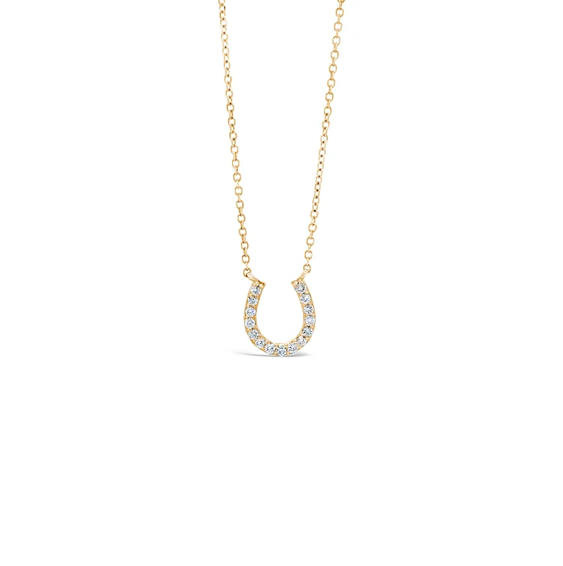 Diamond Horseshoe Pendant Necklace