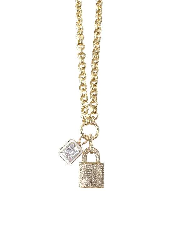 Diamond Lock Necklace