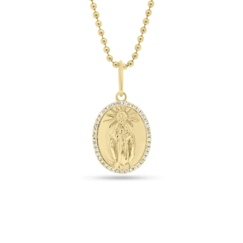 Diamond Mother Mary Pendant