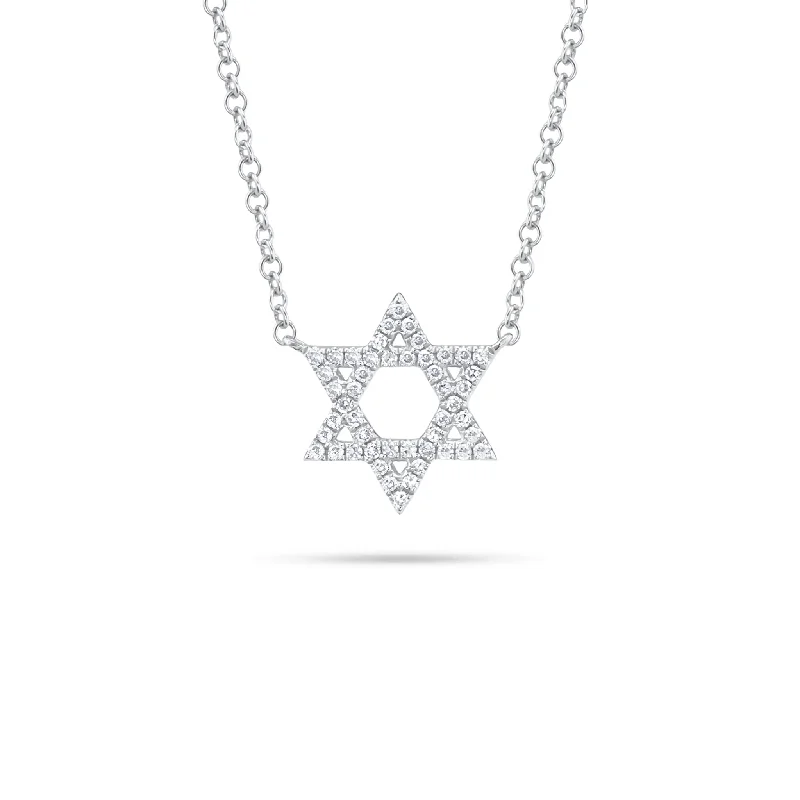 Diamond Star of David Necklace