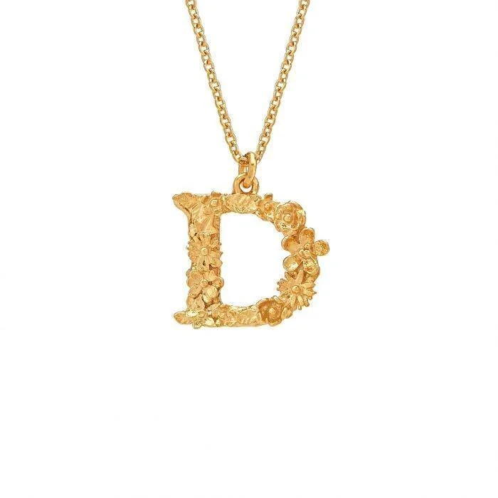 Alex Monroe Floral Letter D Necklace