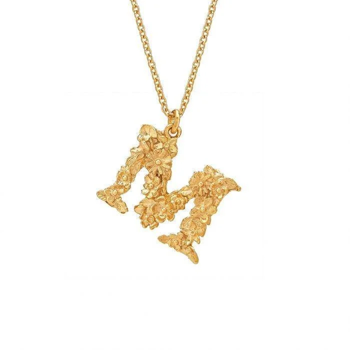 Alex Monroe Floral Letter M Necklace