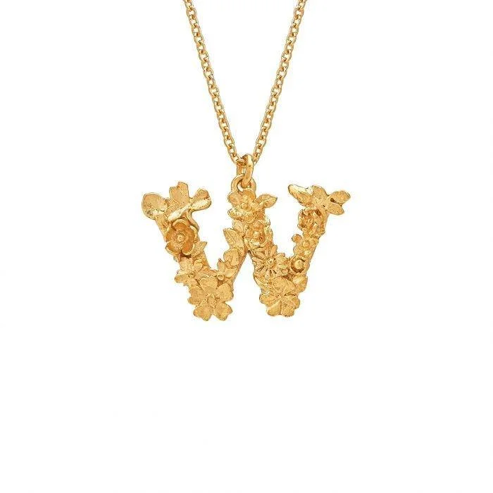 Alex Monroe Floral Letter W Necklace