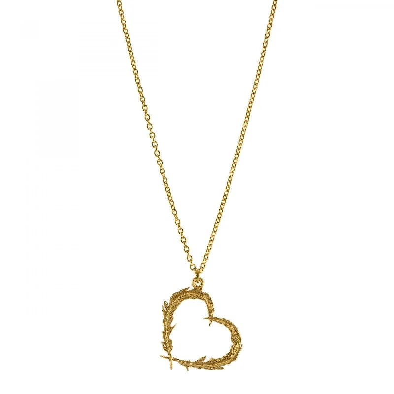 Alex Monroe Delicate Feather Heart Necklace