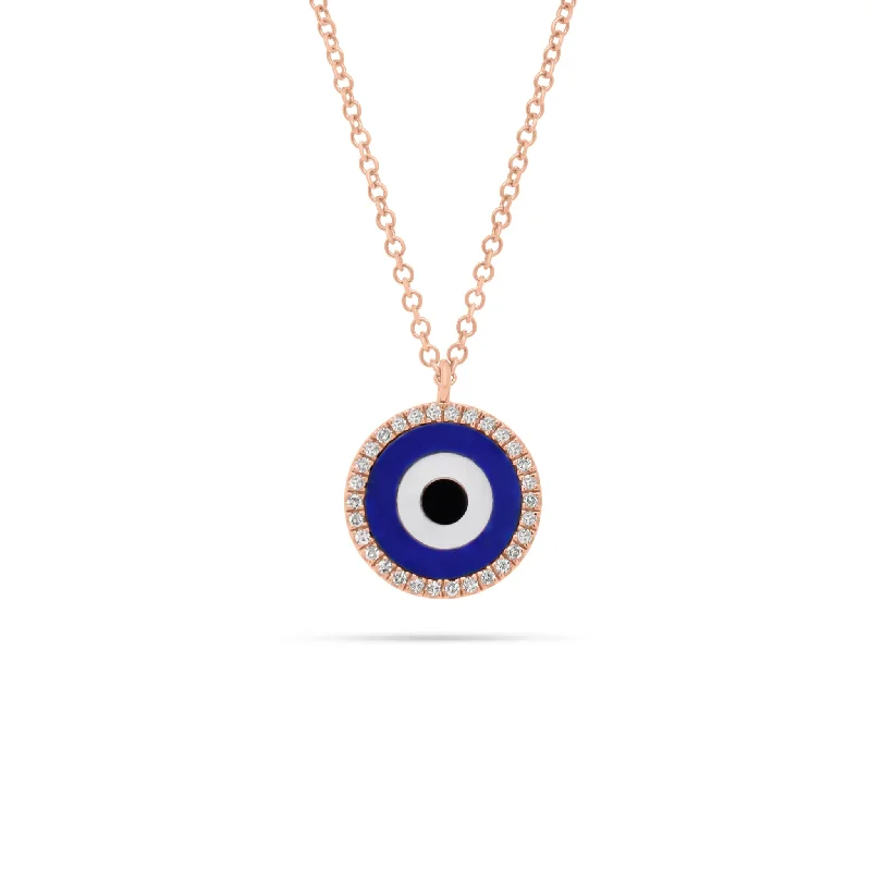 Lapis & Diamond Evil Eye Pendant