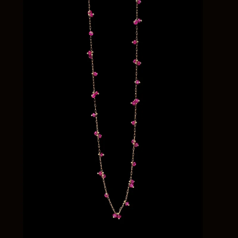 Luxe Random Studded Ruby Necklace