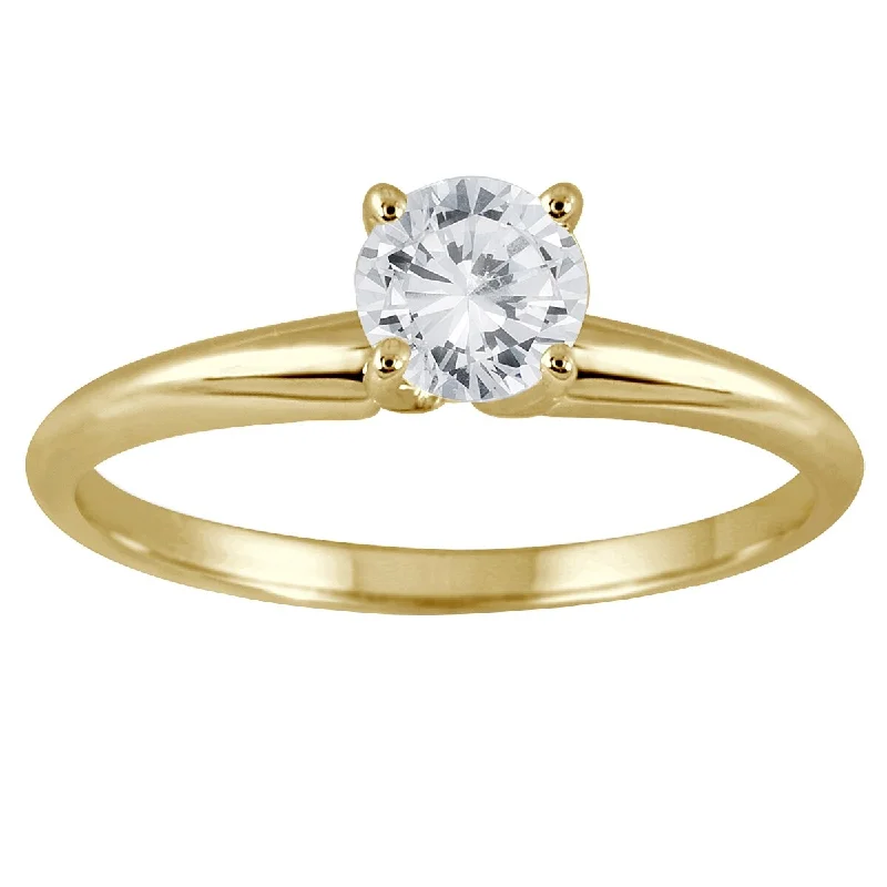 Marquee 1/3 Carat Round Diamond Solitaire Ring in 14K Yellow Gold