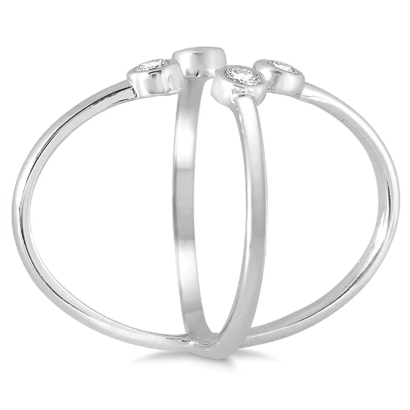 Marquee 1/5 Carat TW Diamond Open X Ring in 14K White Gold