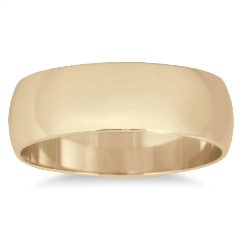 Marquee Jewels 10k Yellow Gold 6-millimeter Domed Wedding Band