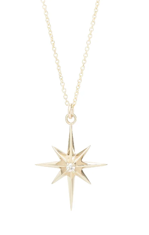 GOLD NORTHERN STAR GEMSTONE PENDANT