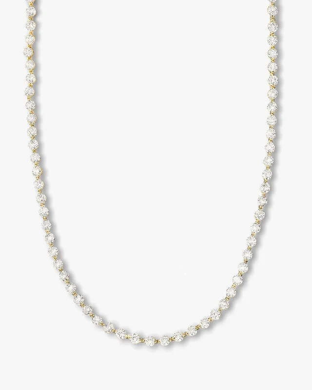 She's an Icon Tennis Necklace 16" - Gold|White Diamondettes