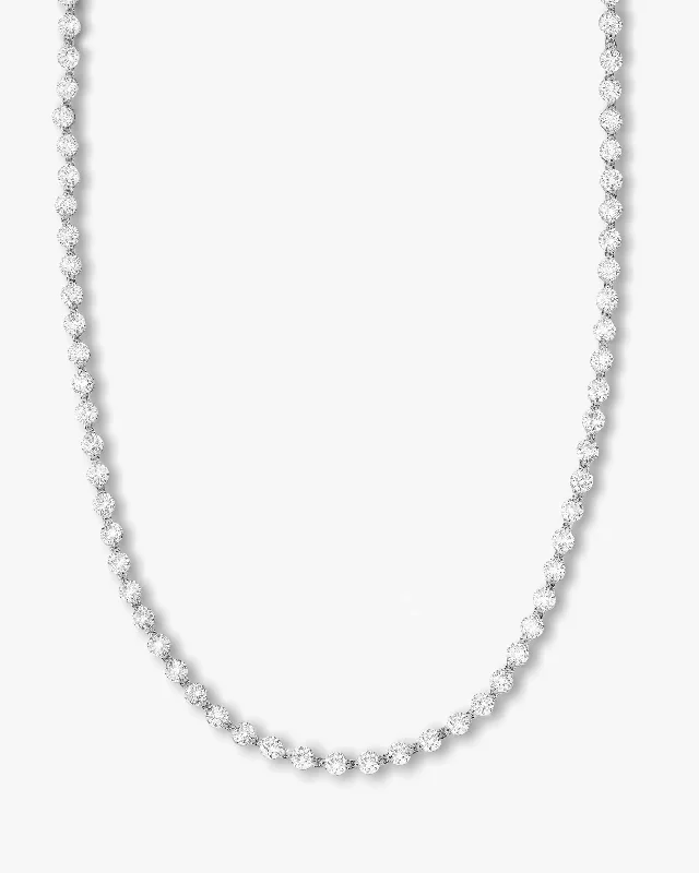 She's an Icon Tennis Necklace 16" - Silver|White Diamondettes