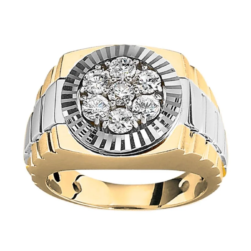 Signature 1 CTW Diamond Rolex-look Ring in 14KT White and Yellow Gold