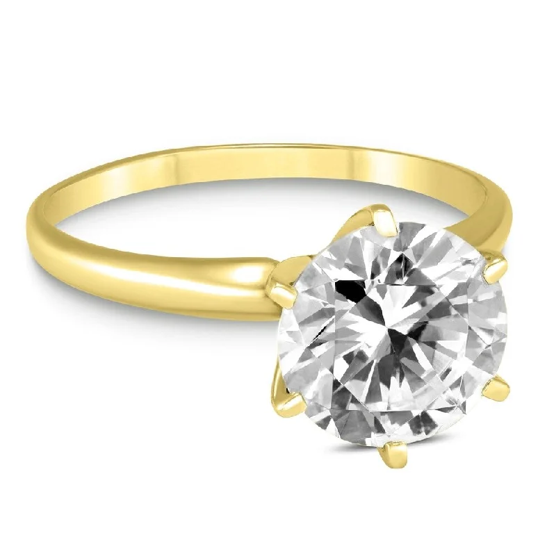 Signature Quality 1 Carat Diamond Solitaire Ring in 18K Yellow Gold (G-H Color, SI2-SI3 Clarity)