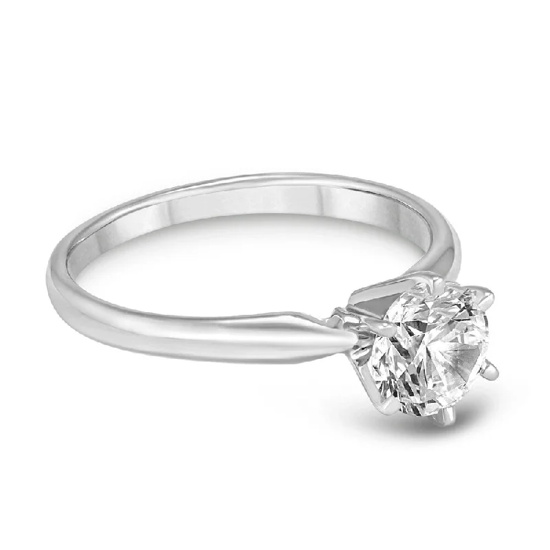 Signature Quality 3/4 Carat Diamond Solitaire Ring in 14K White Gold (H-I Color, SI2-SI3 Clarity)