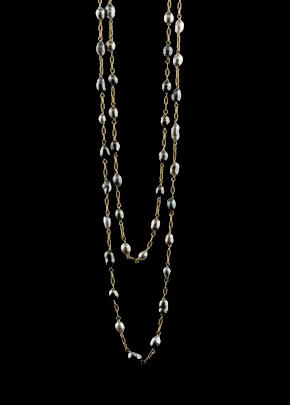 Tahitian Keshi Pearl Long Necklace