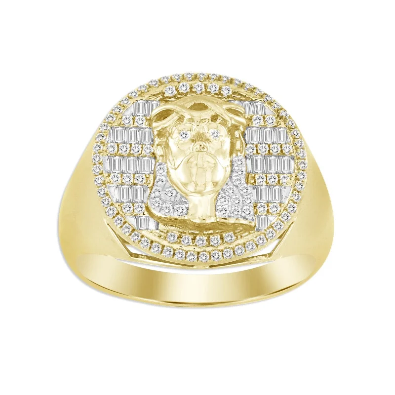 Titán by Adrian Gonzalez 10KT Yellow Gold 1/2 CTW Diamond Jesus Ring