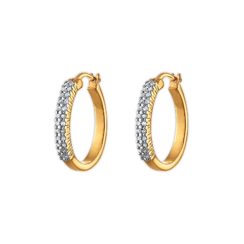 1/5 CTW Diamond Hoop Earrings in Gold Plated Sterling Silver