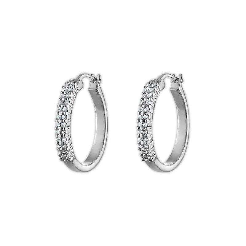 1/5 CTW Diamond Hoop Earrings in Sterling Silver