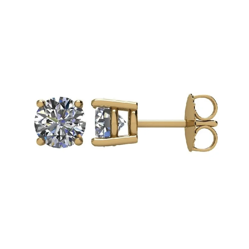 14k Yellow Gold 1 1/2 CTW Diamond Stud Earring for Women