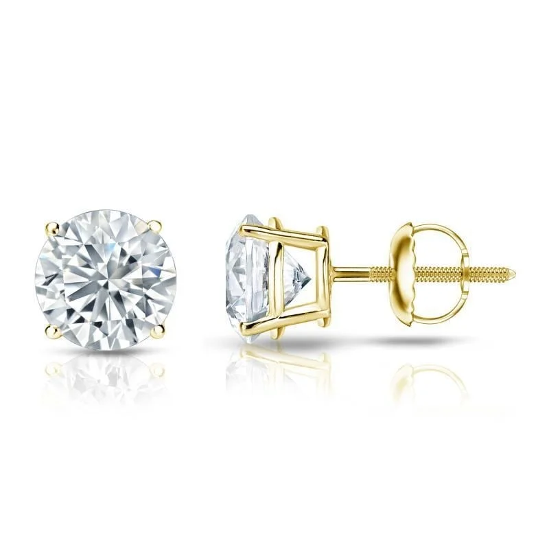 Auriya 1 3/4ctw Round Diamond Stud Earrings 18kt Gold GIA Certified