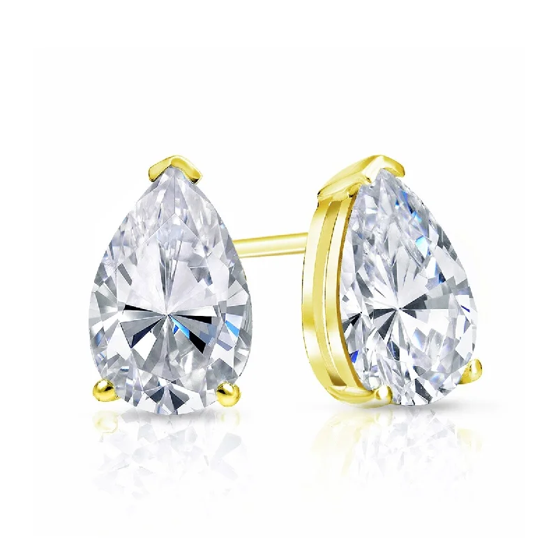 Auriya 14k Gold 1ctw Pear Diamond Stud Earrings (G-H, VS1-VS2)