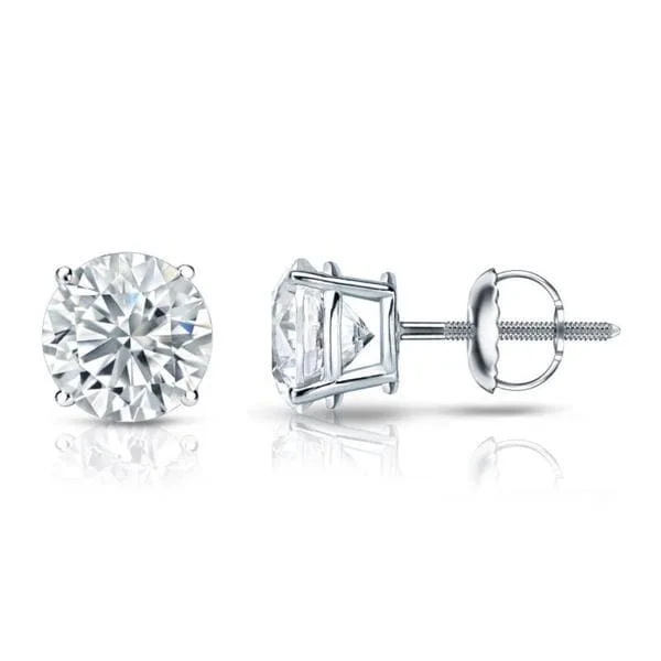 Auriya Platinum 2 3/4ctw Round Diamond Stud Earrings GIA Certified