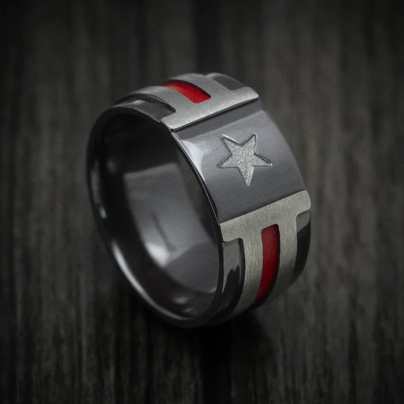 Black Zirconium Hero Men's Ring Custom Made Band