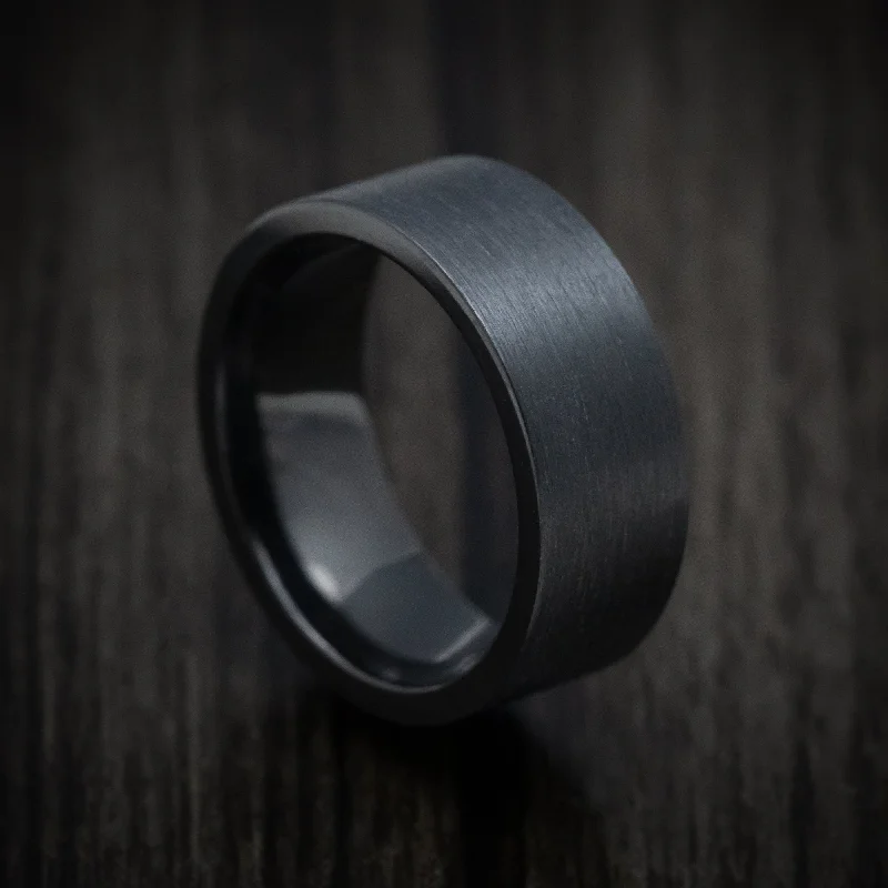 Black Zirconium Men's Ring Custom Made Band