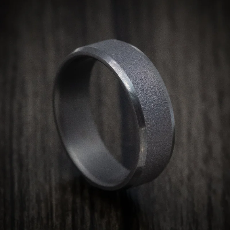 Darkened Tantalum Classic Style Men's Ring