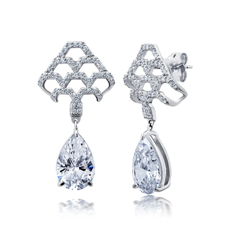 Crislu Platinum Plated Fashion Drop Earrings