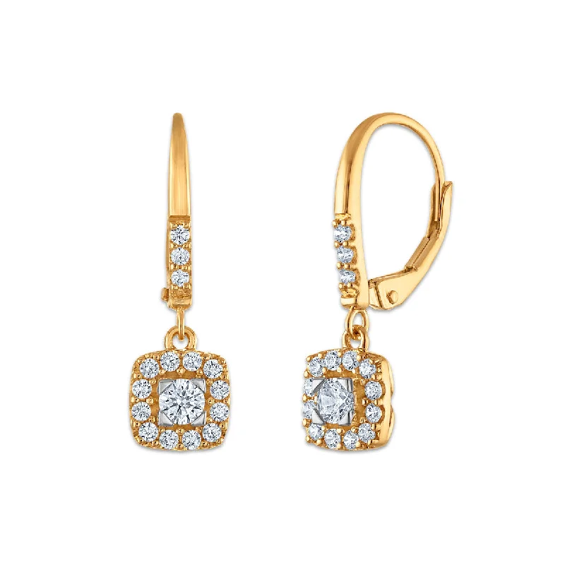 EcoLove 1/2 CTW Lab Grown Drop Diamond Earrings in 10KT Gold