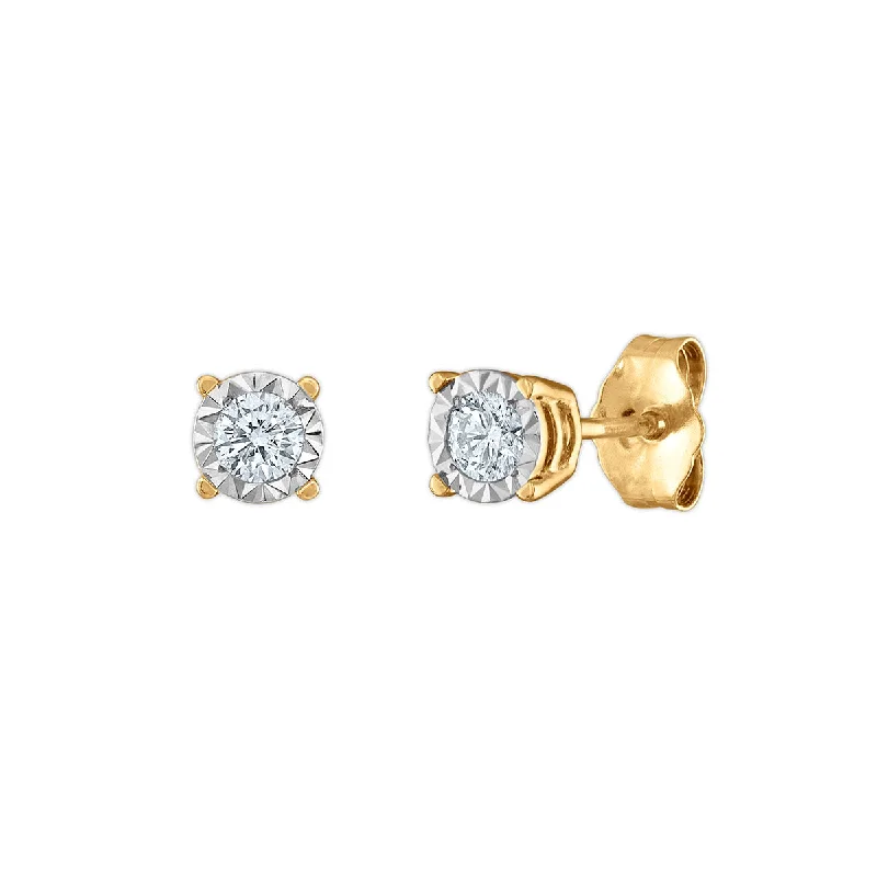 EcoLove 1/4 CTW Lab Grown Diamond Stud Earrings in Yellow Gold Plated Sterling Silver