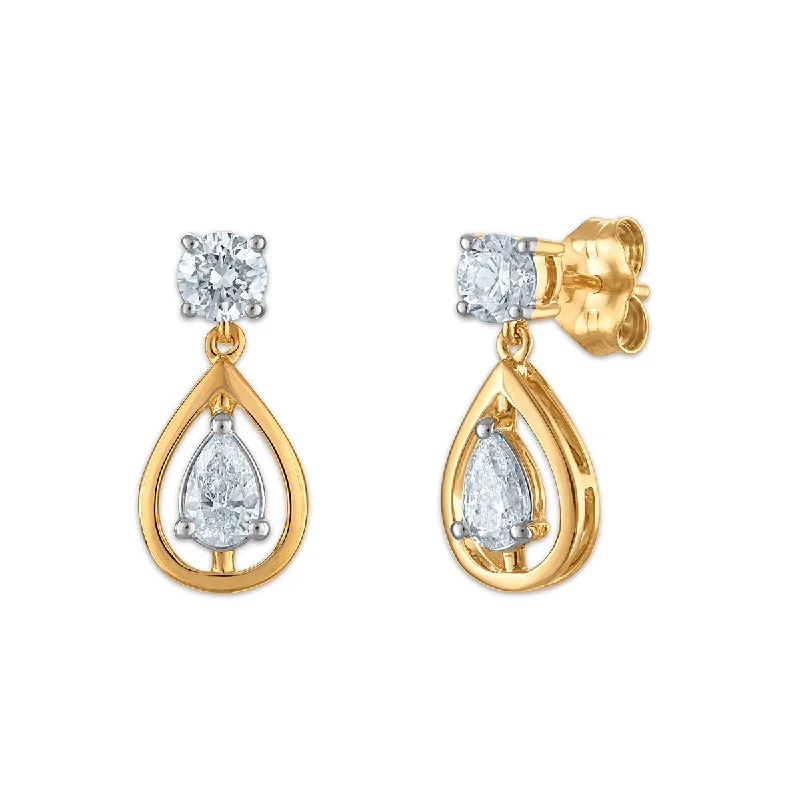 EcoLove 3/4 CTW Lab Grown Diamond Drop & Dangle Earrings in 10KT Yellow Gold