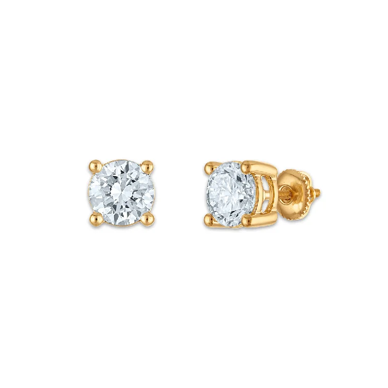 EcoLove 4 CTW Lab Grown Diamond Stud Earrings in 10KT Yellow Gold